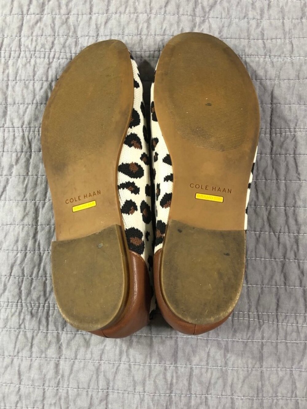Cole Haan Women 8.5 Grand Series Cheetah Leopard Knit Loafers Flats - Picture 9 of 16